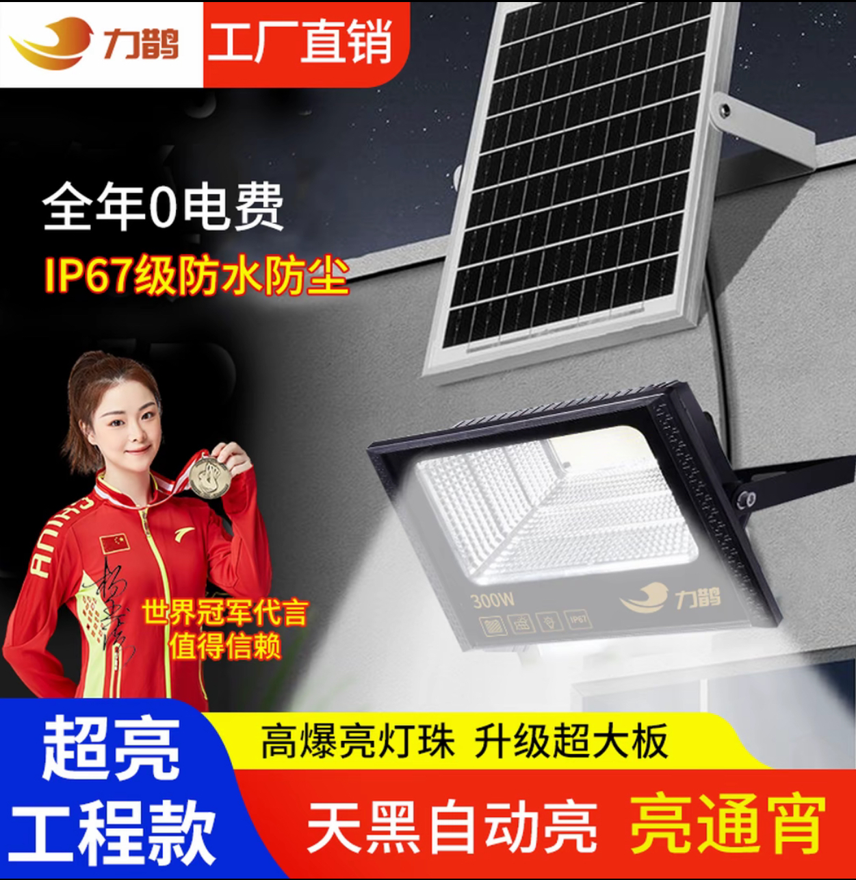 【力鹊】特亮特大号太阳能灯户外LED爆亮灯珠大功率防水室外照明灯